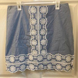 Boden Blue and White Mini Skirt